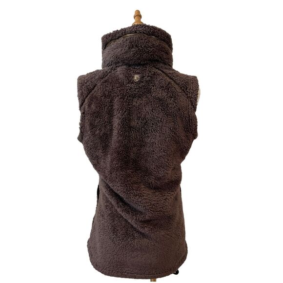 Kuhl Brown High Pile Fleece Vest Hoodie Small Gorpcore Outdoors WInter - Picture 4 of 13